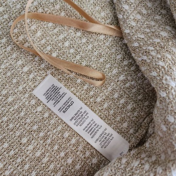 Chico's french hem and cuffs boho tunic style oatmeal open cardigan sweater - Picture 12 of 12